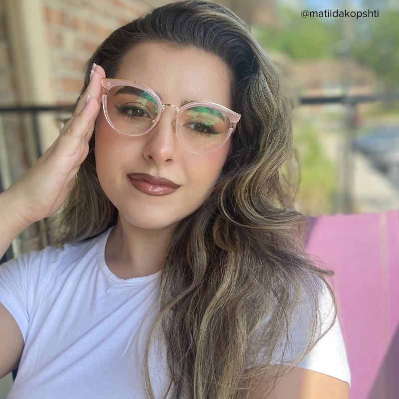 Eleanore Cat Eye Pink Frame Glasses | Zeelool Optical11