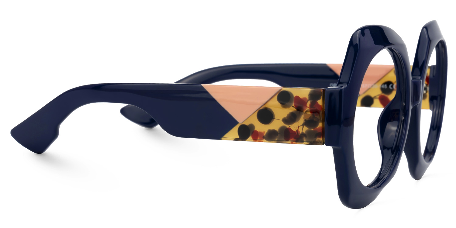 Geoffrey Geometric Dark-Blue Glasses | Zeelool Glasses2