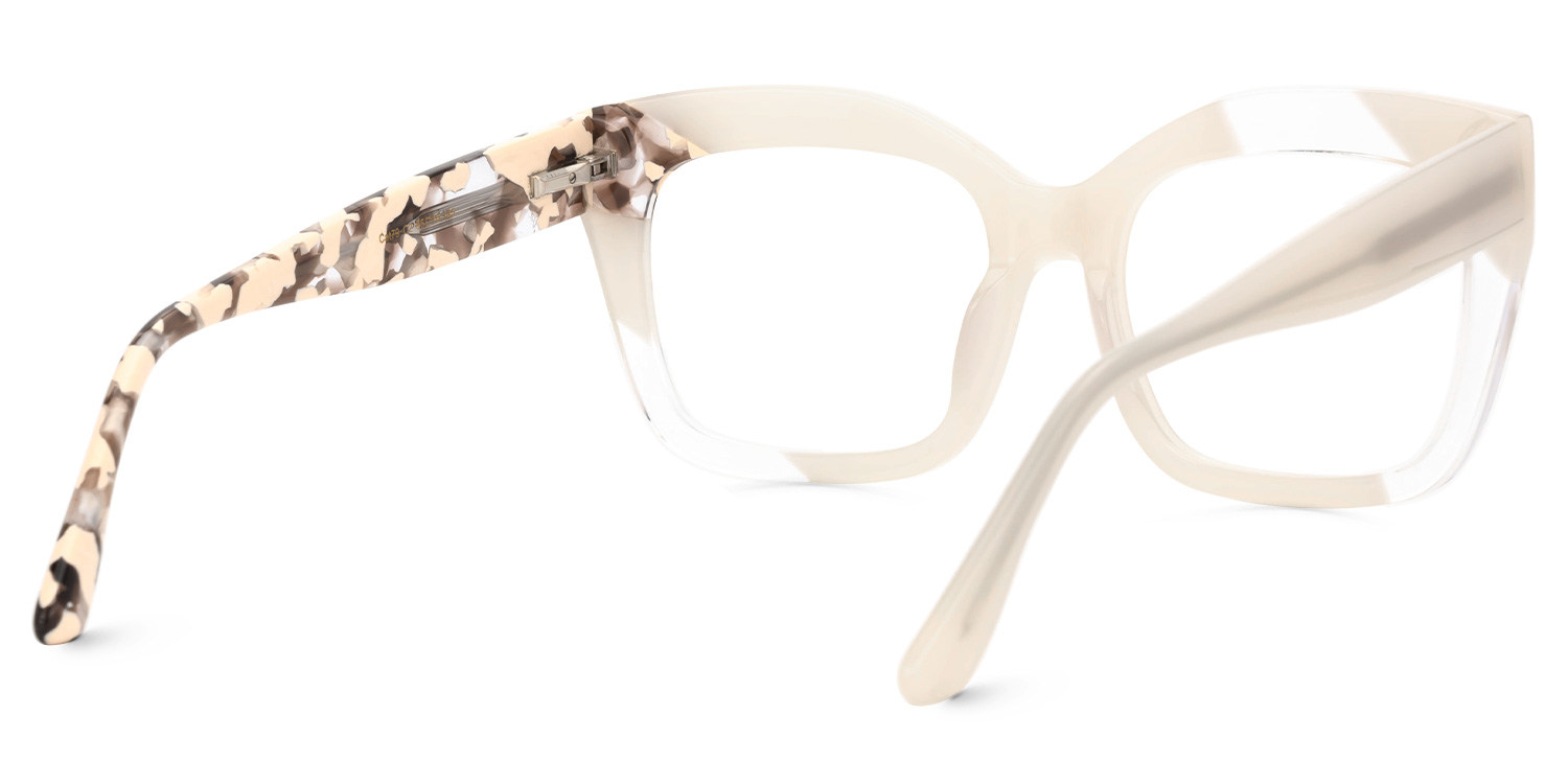 Ximena Eggshell Frame Glasses with Square Style Online3