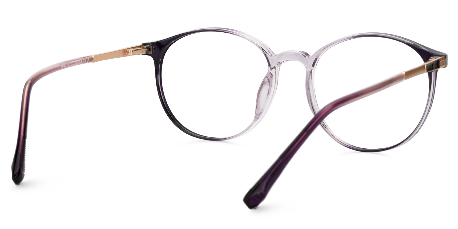 Hodges Round Purple Frame Glasses | Zeelool3