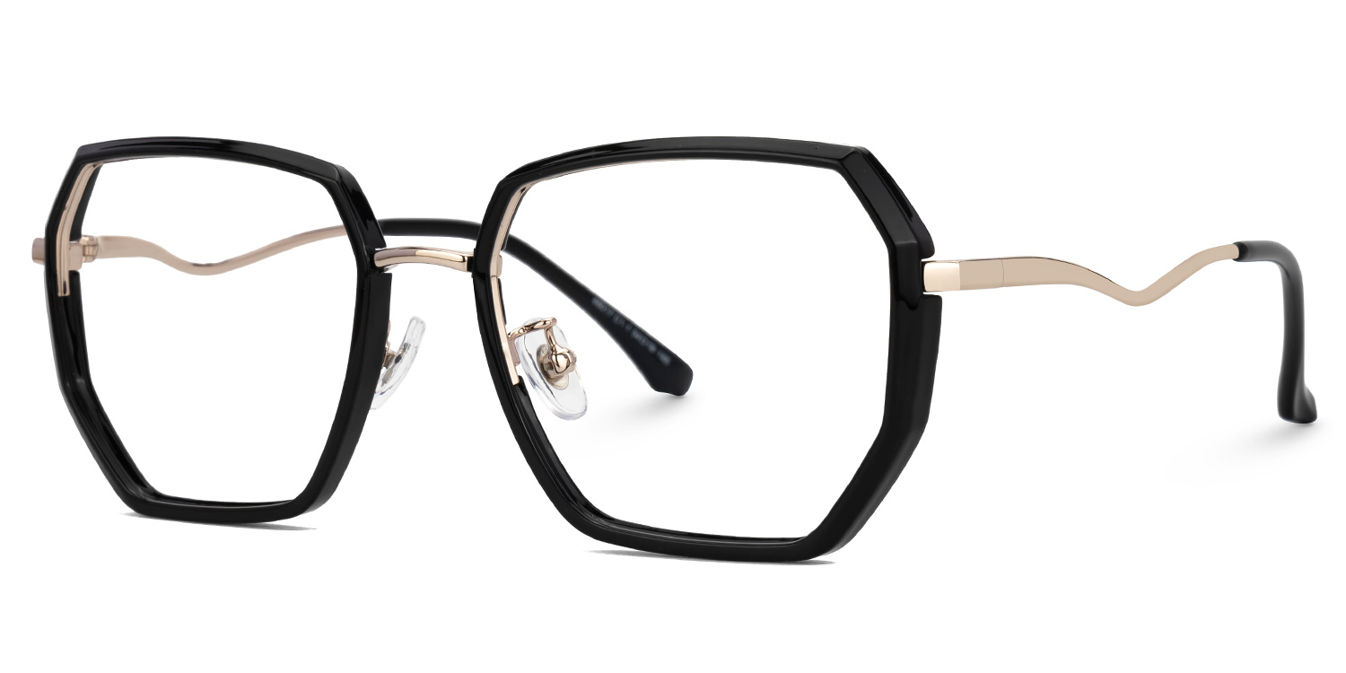 Javonia Geometric Black Glasses1