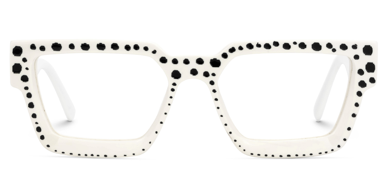 Gabriela Acetate Rectangle White Frame Glasses | Zeelool0