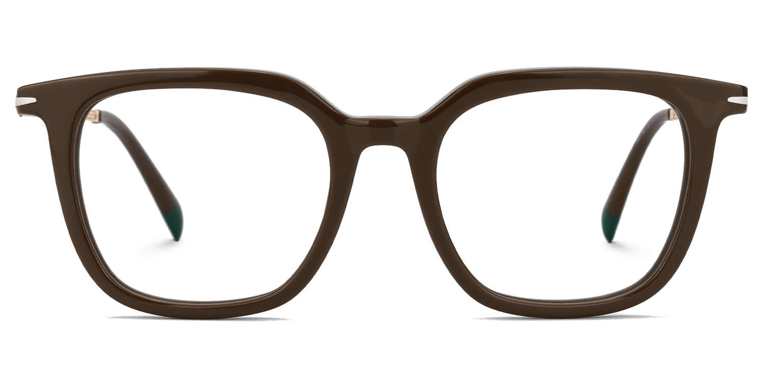 Bodali Mixed-Materials Square Brown Frame Glasses | Zeelool0