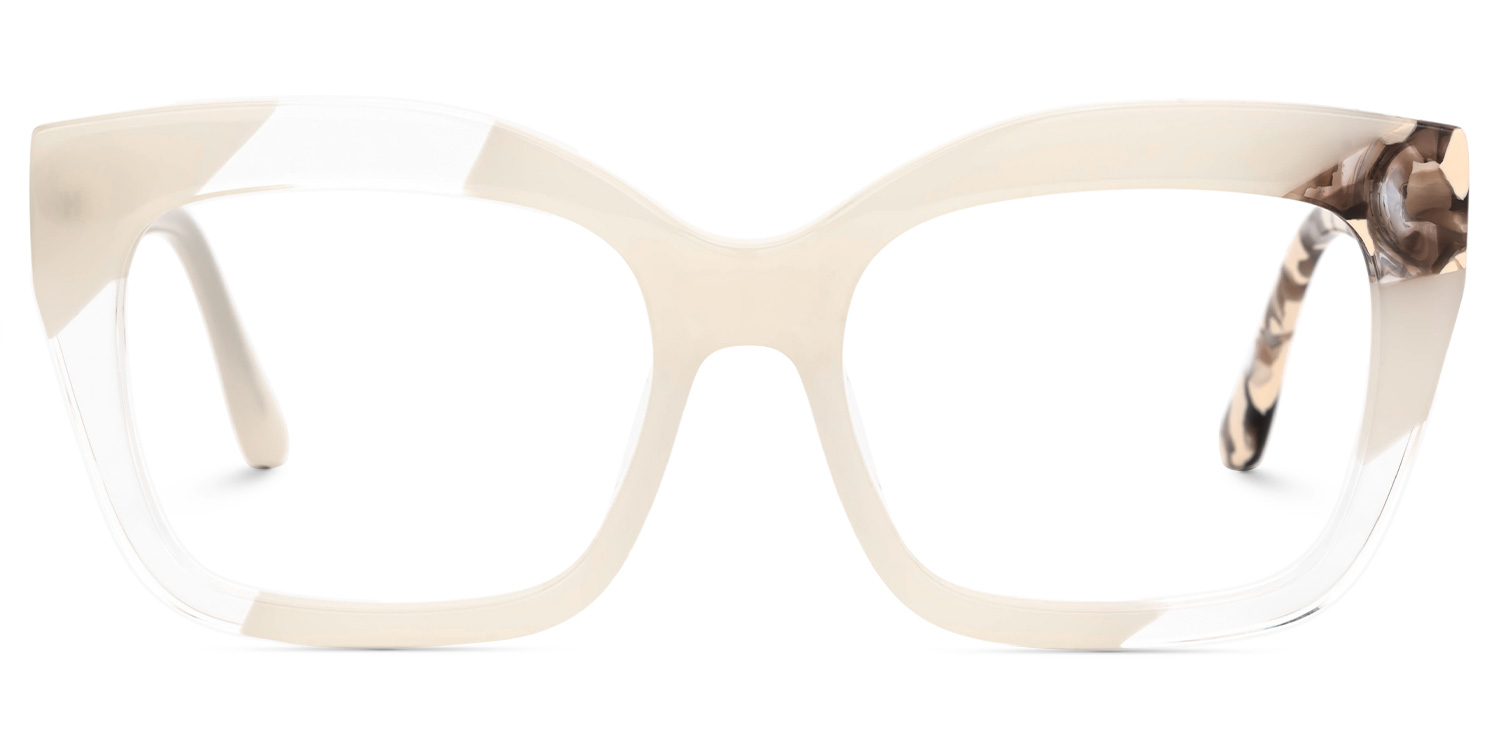 Ximena Eggshell Frame Glasses with Square Style Online0