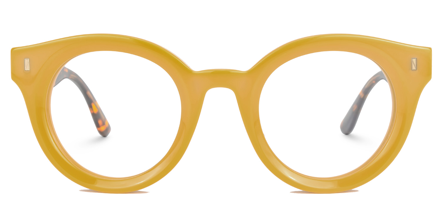 Belloso Round Yellow Glasses0