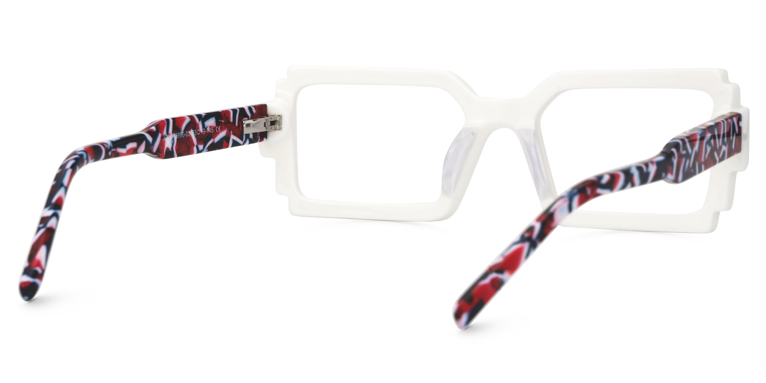 Frederick Rectangle White Glasses3