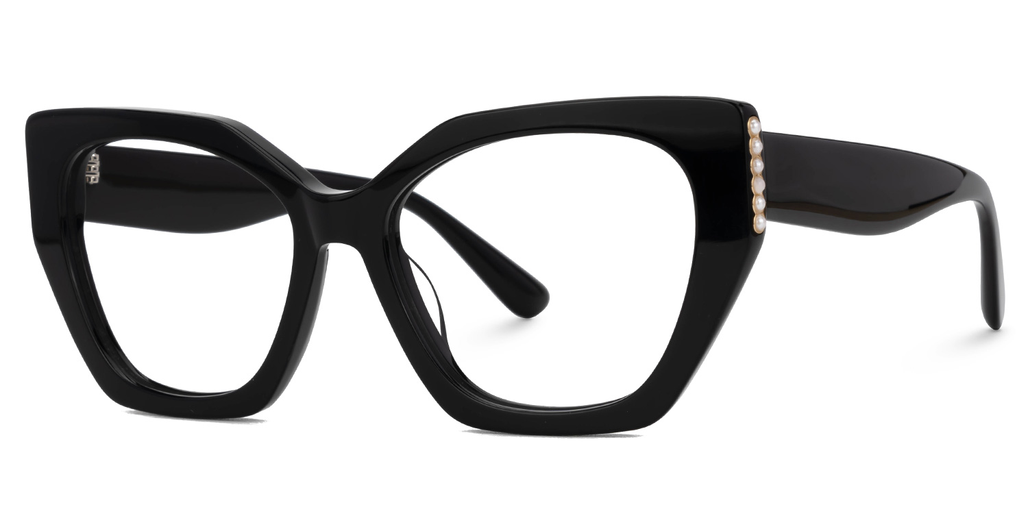 Tillman Acetate Geometric Black Frame Glasses | Zeelool1