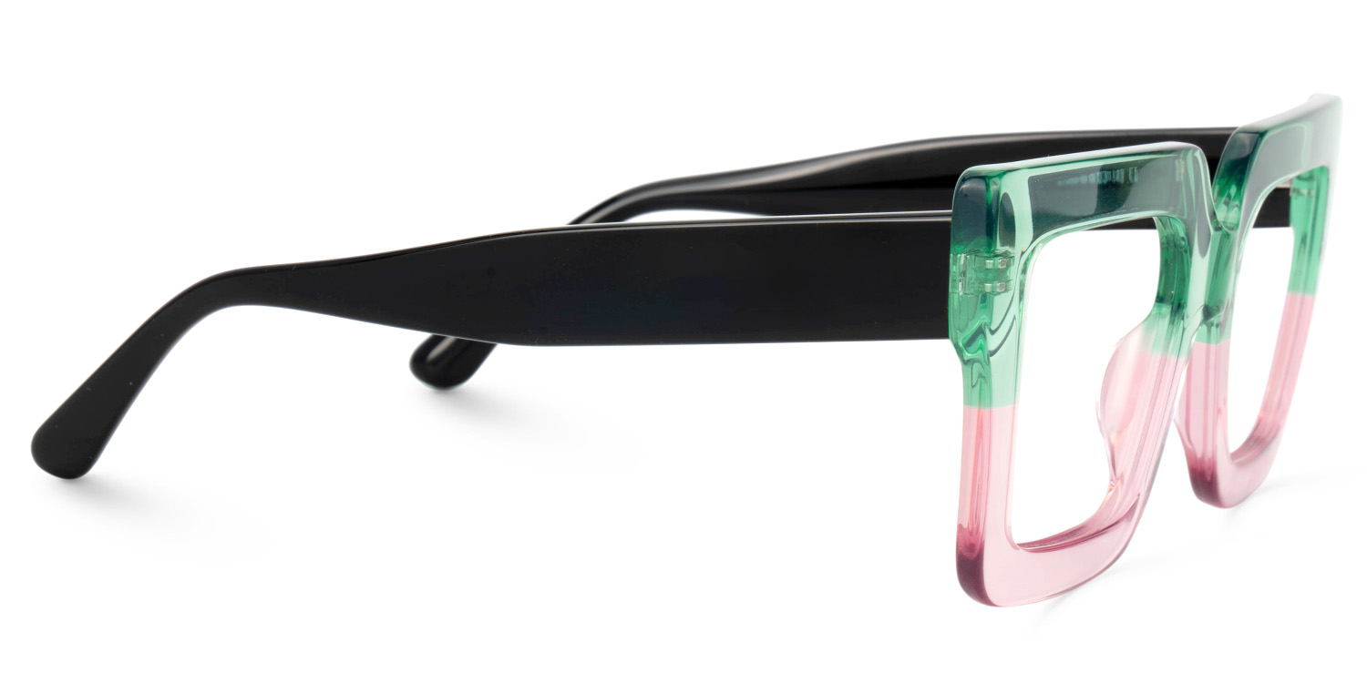 Brandon Square Green-Pink Eyeglasses and Oversized Frames2