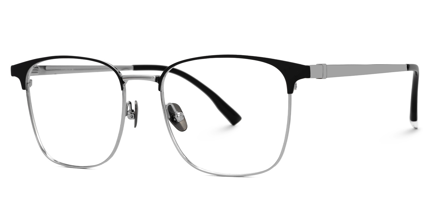 ZEELOOL Boykai Browline Silver Glasses