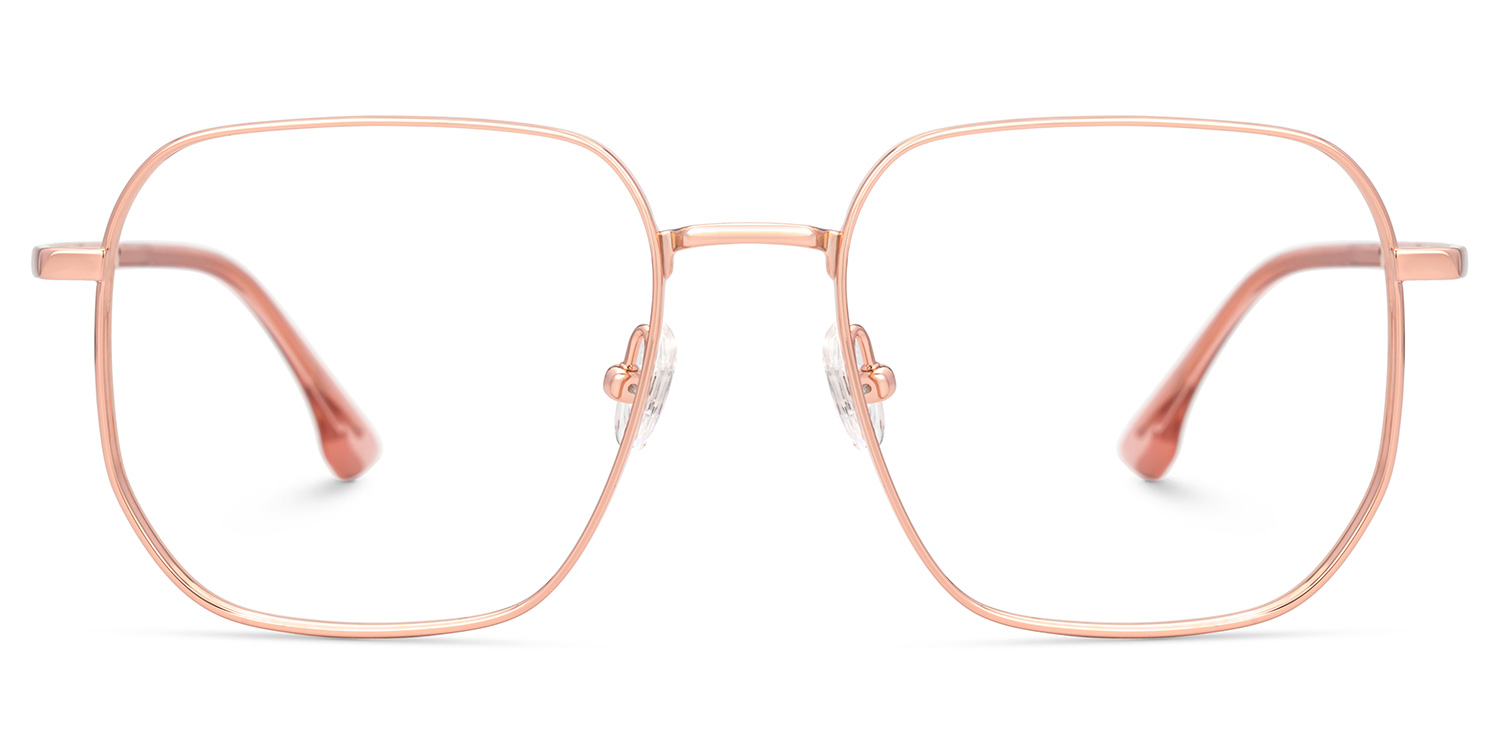Kerbye Square Pink Eyeglasses with Titanium Material -Zeelool0