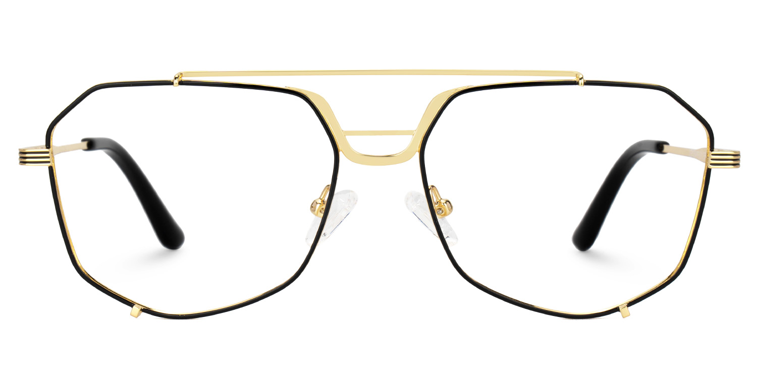 Beethoven Black-Gold Aviator Prescription Glasses | Zeelool0