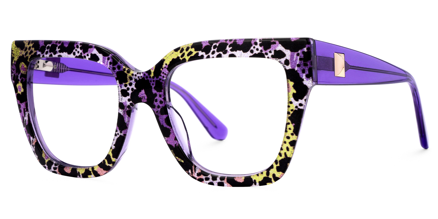 ZEELOOL Ruby Square Snake Print Glasses