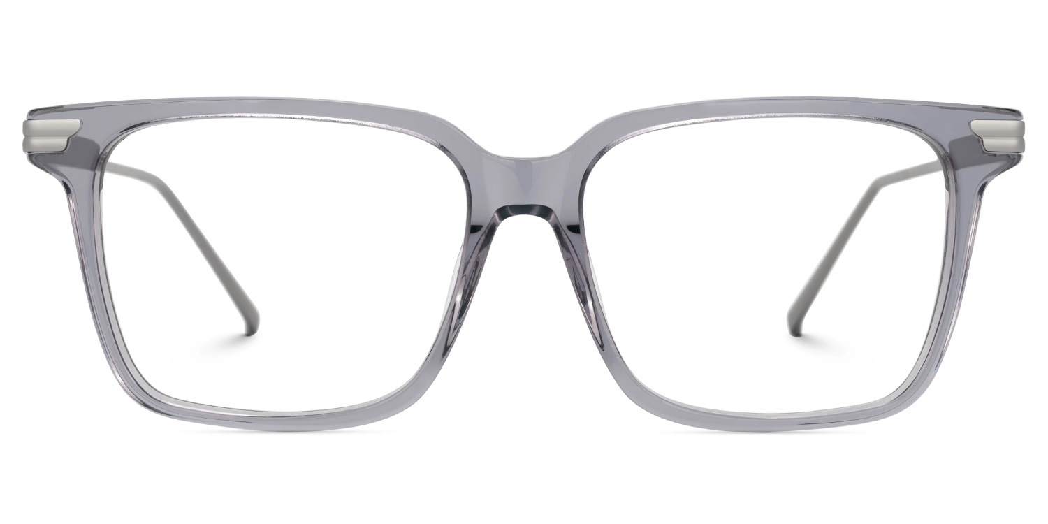 Viixen Rectangle Gray Frame Glasses | Zeelool0