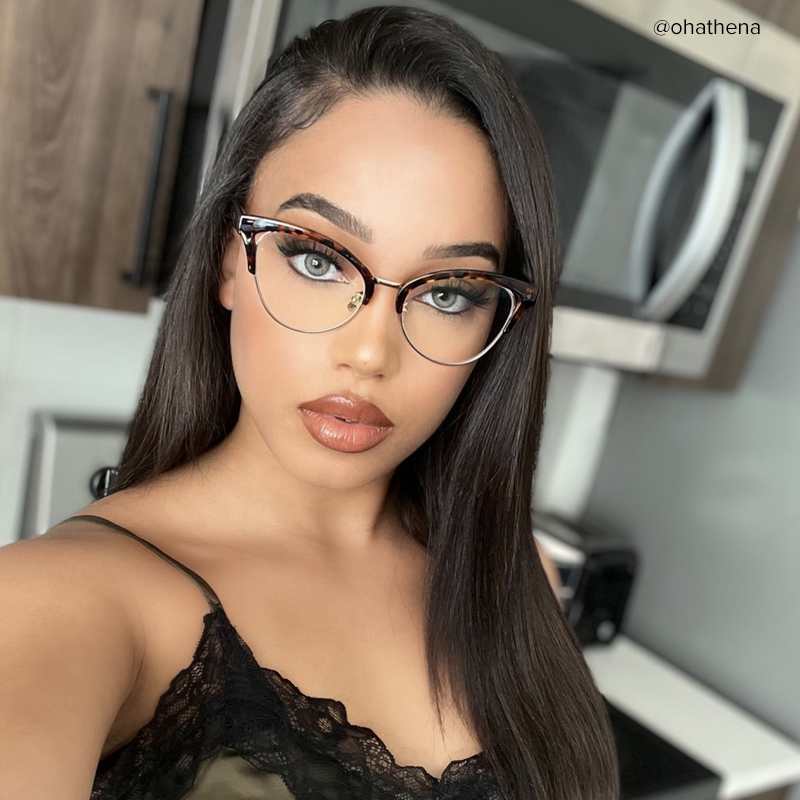 Charlene Browline Tortoise Eyeglasses with Cat-eye Design8