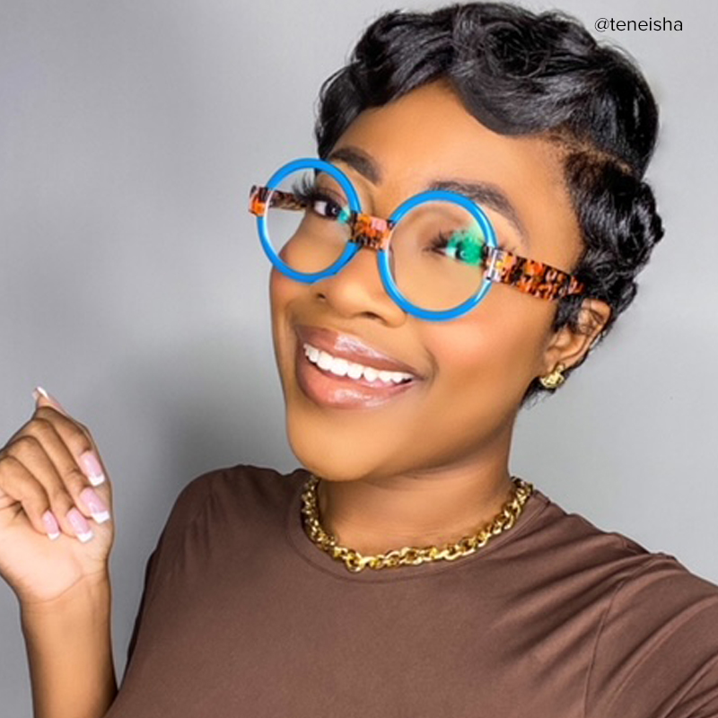 Lindsey Round Blue Glasses6