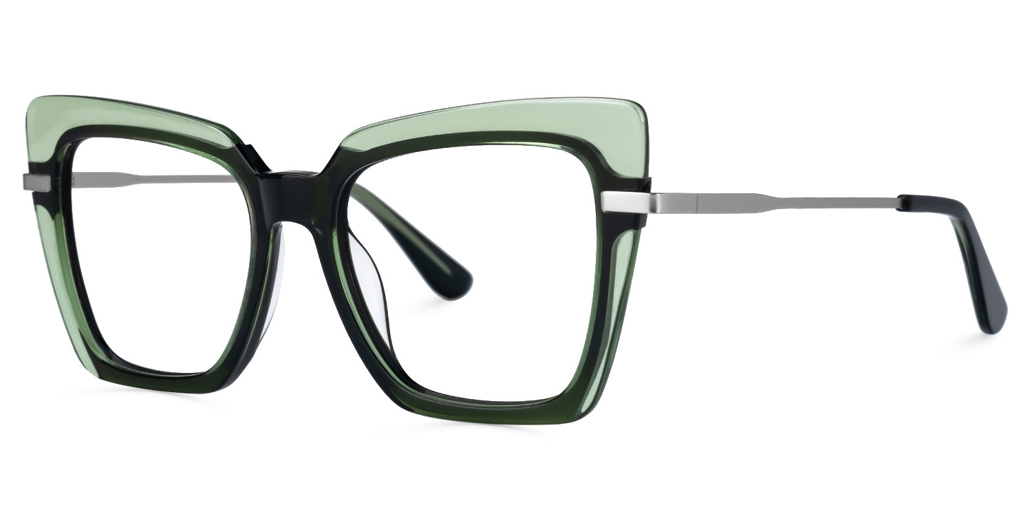 Goldie Cateye Green Glasses1