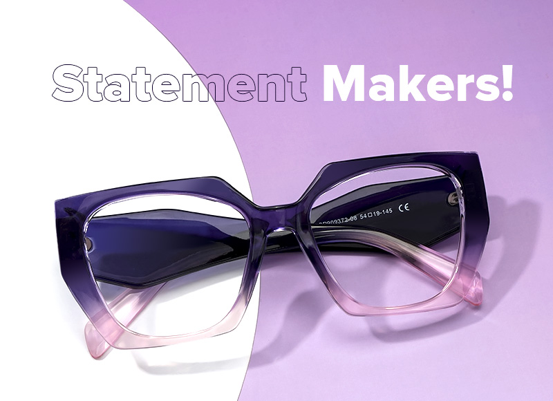 ZEELOOL Sileidy Geometric Purple-Pink Glasses