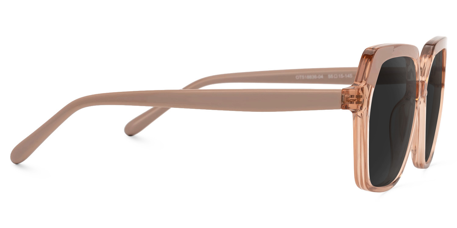 Norah Geometric Champagne Sunglasses | Zeelool Glasses2