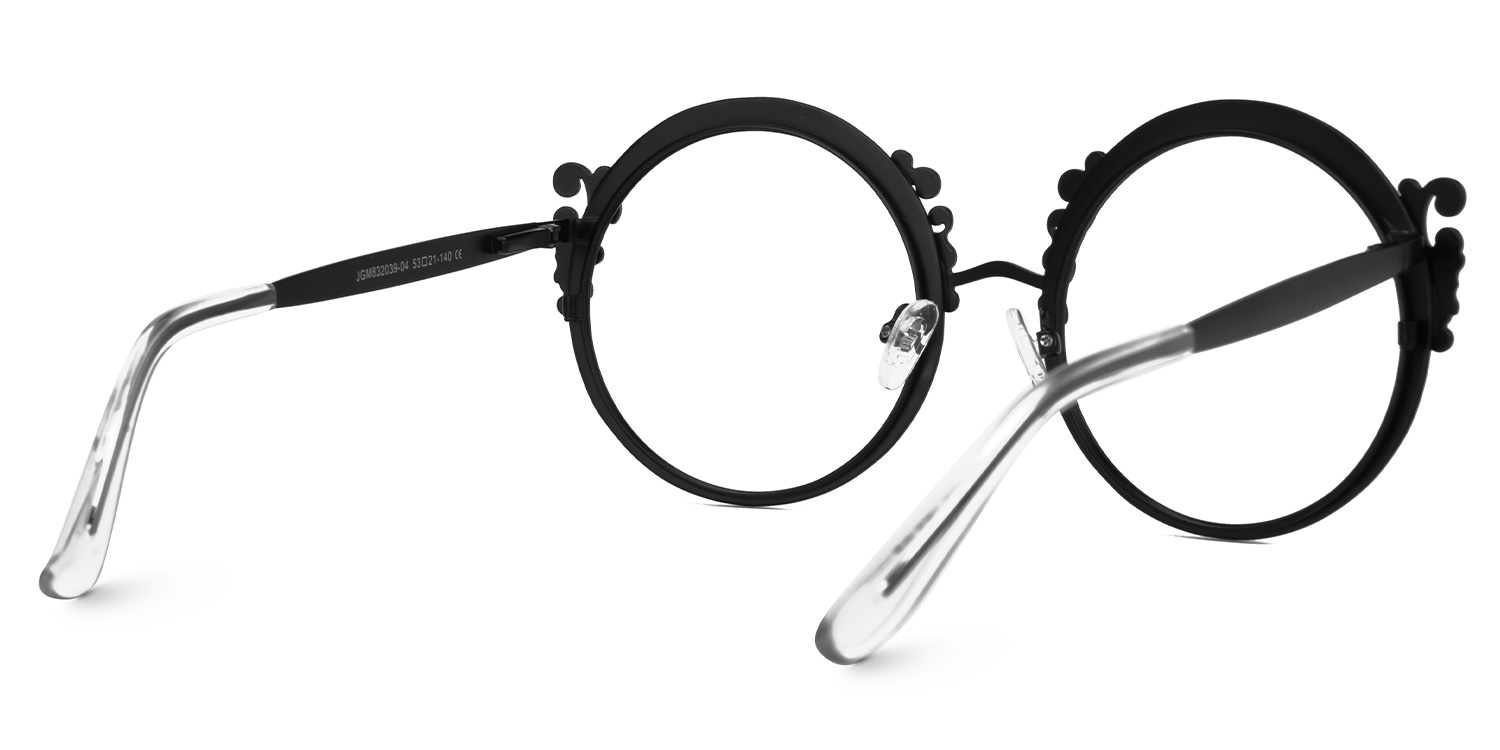 Nelida Designer Eyeglasses in Round Black Frame3