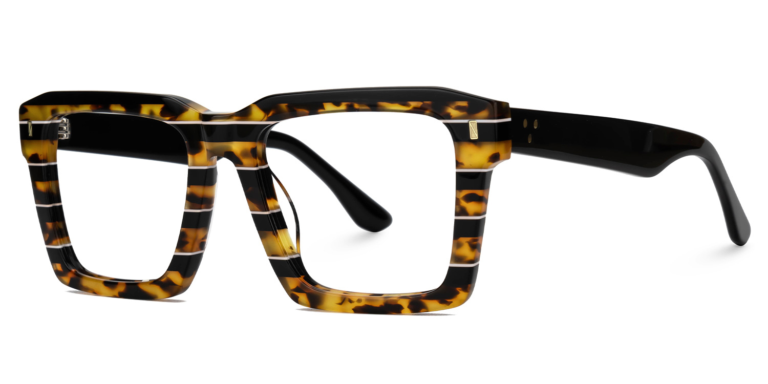 Kenish Designer Eyeglasses in Square Tortoise Frame1