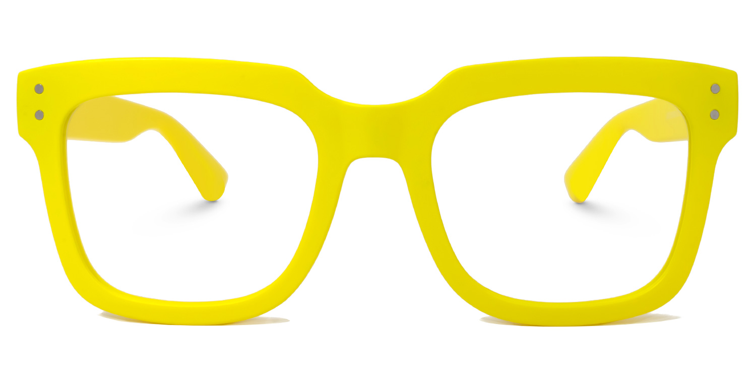 Liizbeett Square Yellow Frame Glasses | Zeelool Optical0