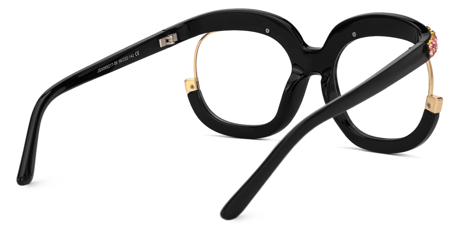 Veasley Square Pink Rhinestone Glasses3