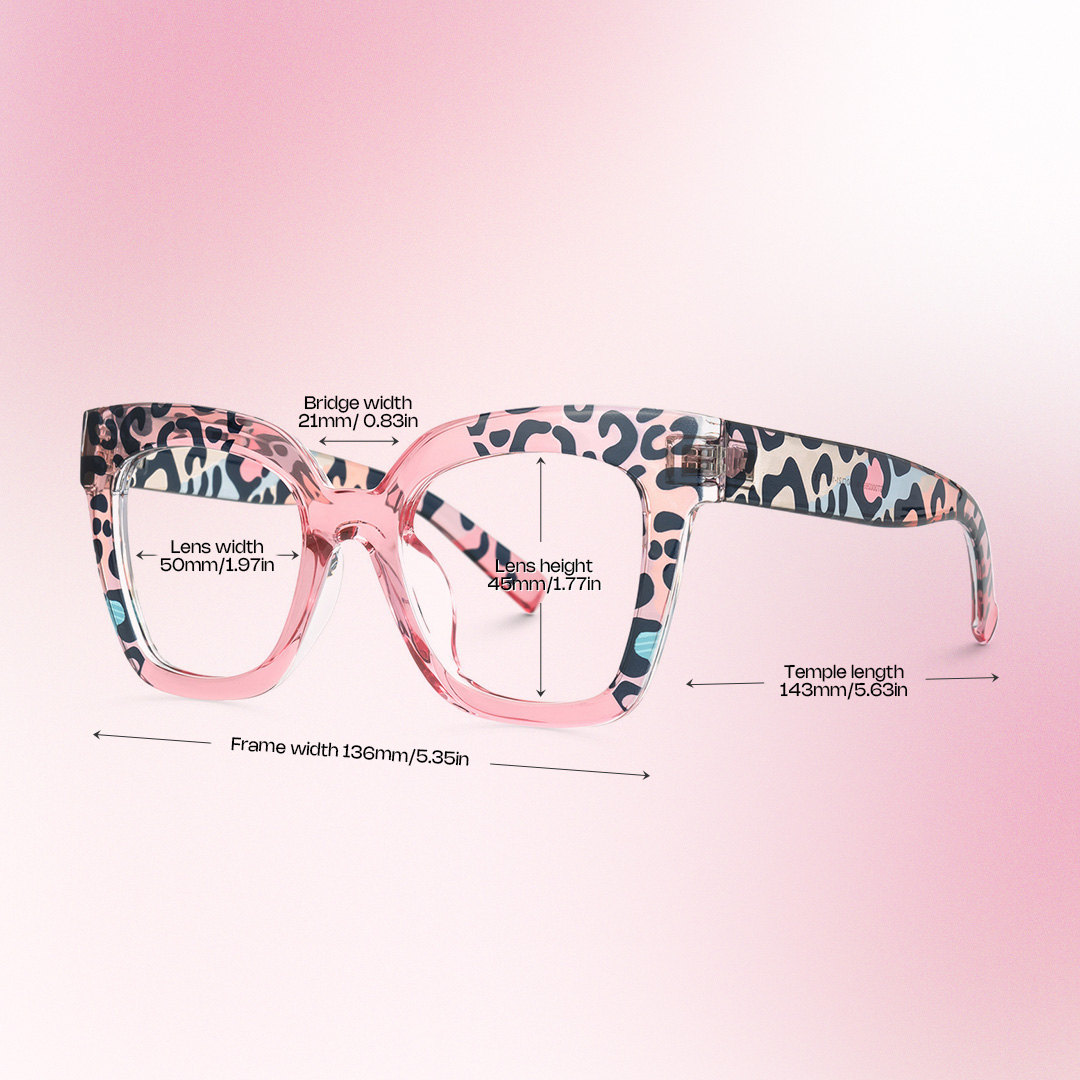 Malcolm Square PinkLeopard Glasses2