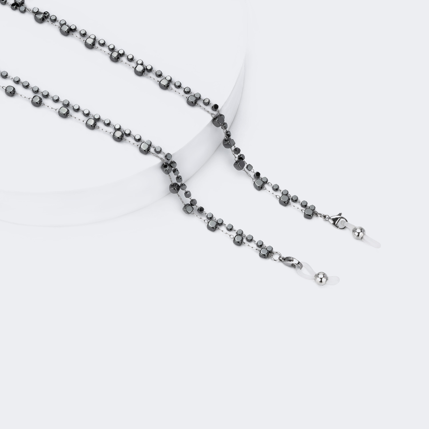 Vintage Cube Hematite Titanium Steel Chains0