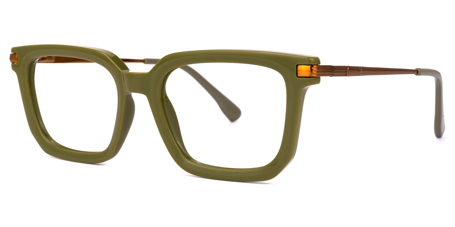 Salazar Rectangle Green Glasses1