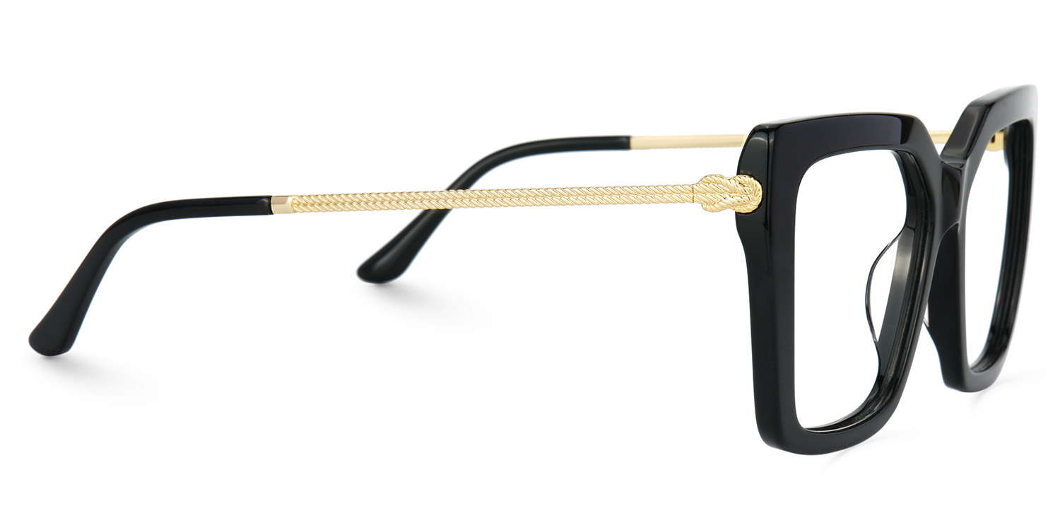 Flora Black Frame Glasses with Square Style Online | Zeelool2