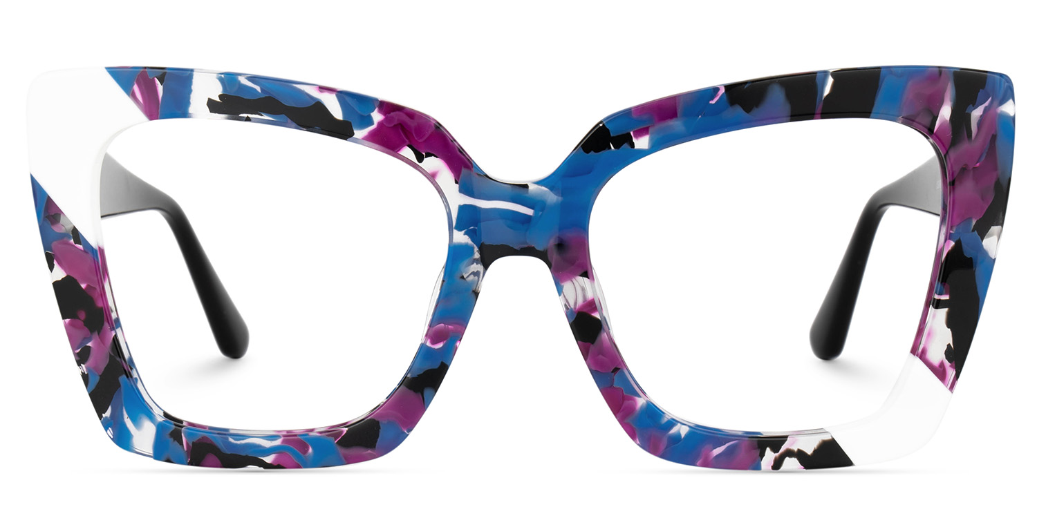 Females Square Vivian Graffiti Glasses | Zeelool0