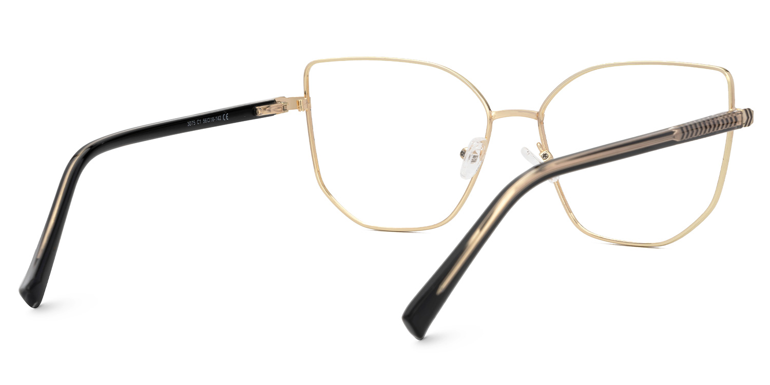 Sabita Geometric Black-Gold Glasses3