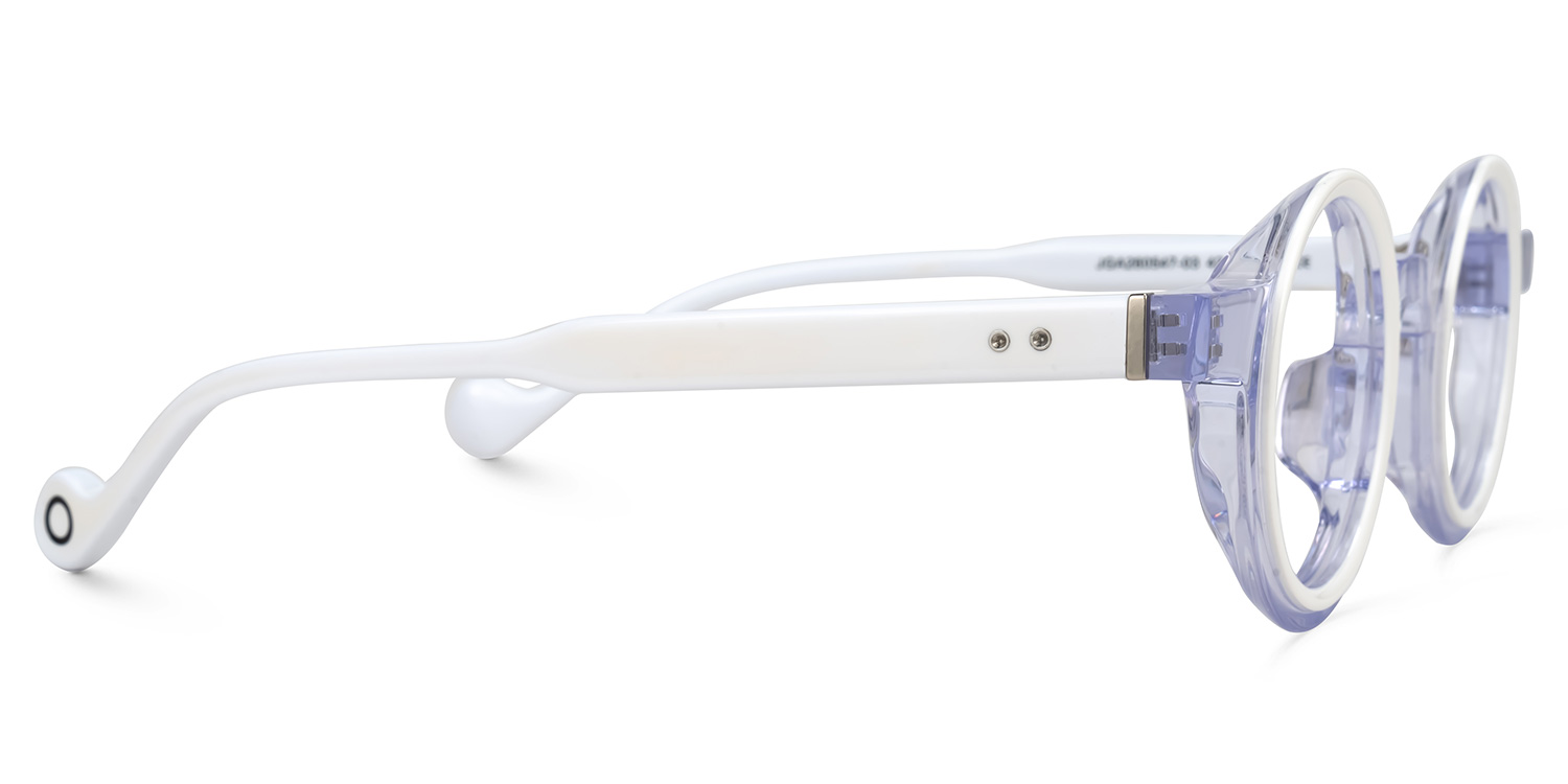 Glanton Round White Glasses2