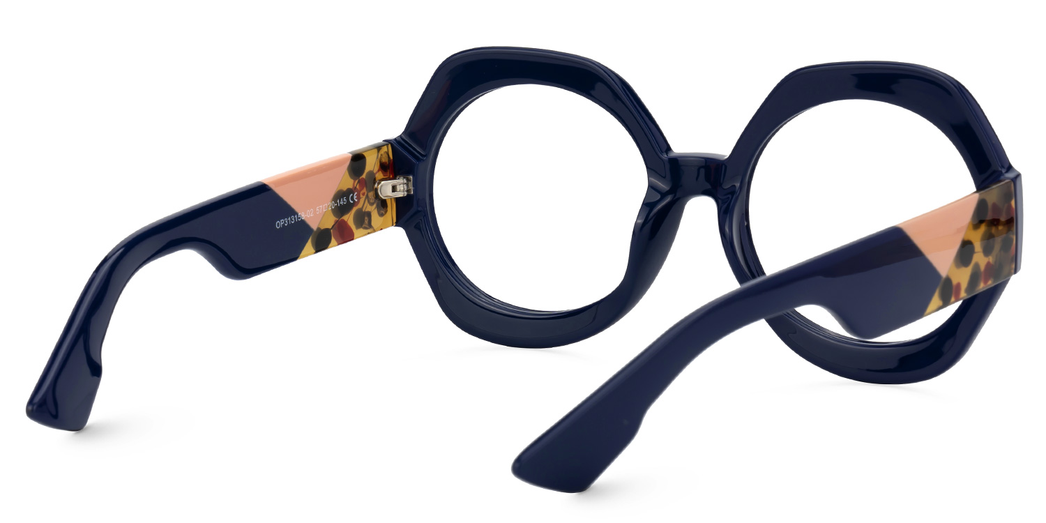 Geoffrey Geometric Dark-Blue Glasses | Zeelool Glasses3