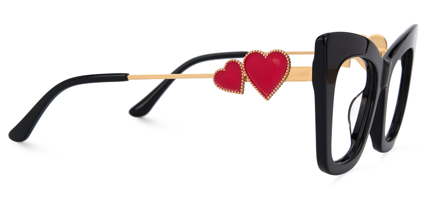 Cagle Cateye Black Glasses2