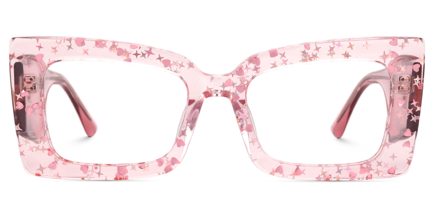 Mitia Sparkly Pink Glitter Frames Glasses for Women0