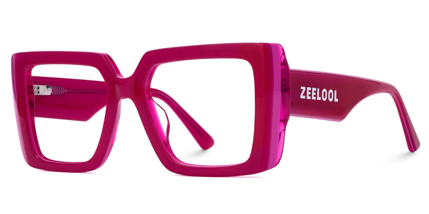 Parris Red Eyeglasses in Rectangle Full-Frame  | Zeelool1