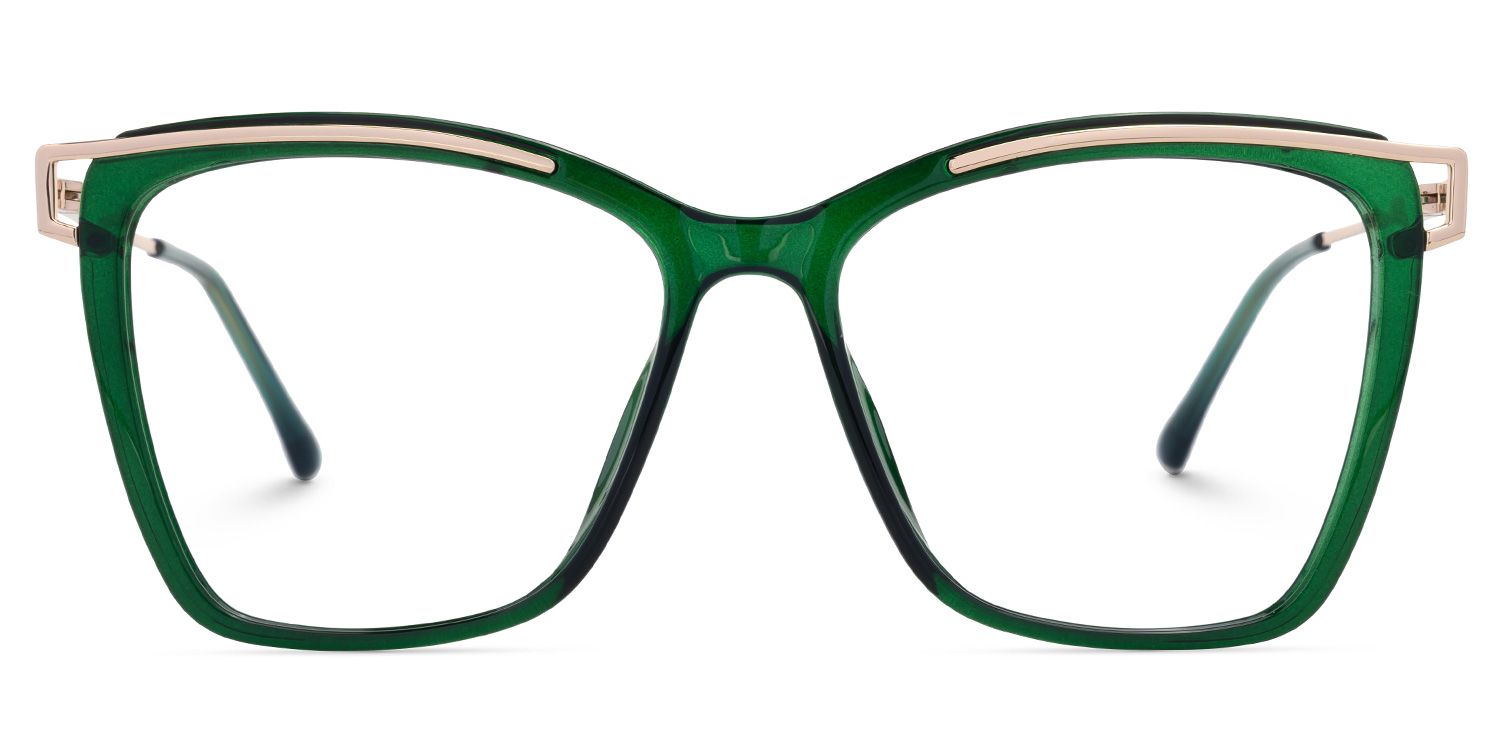Krystle Square Green Eyeglasses and Thin Frames0
