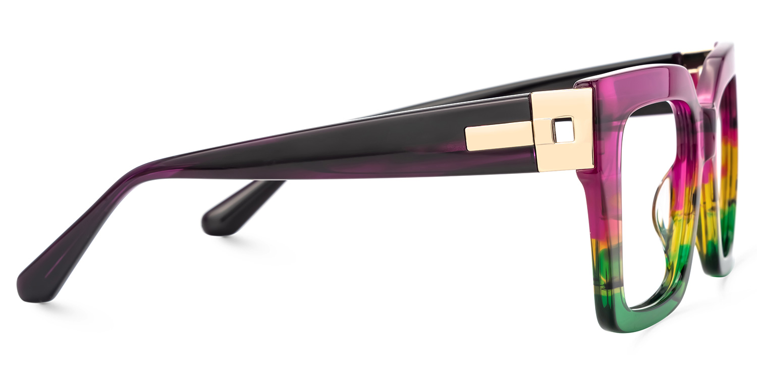 Josiah Square Multicolor Aurora Glasses2