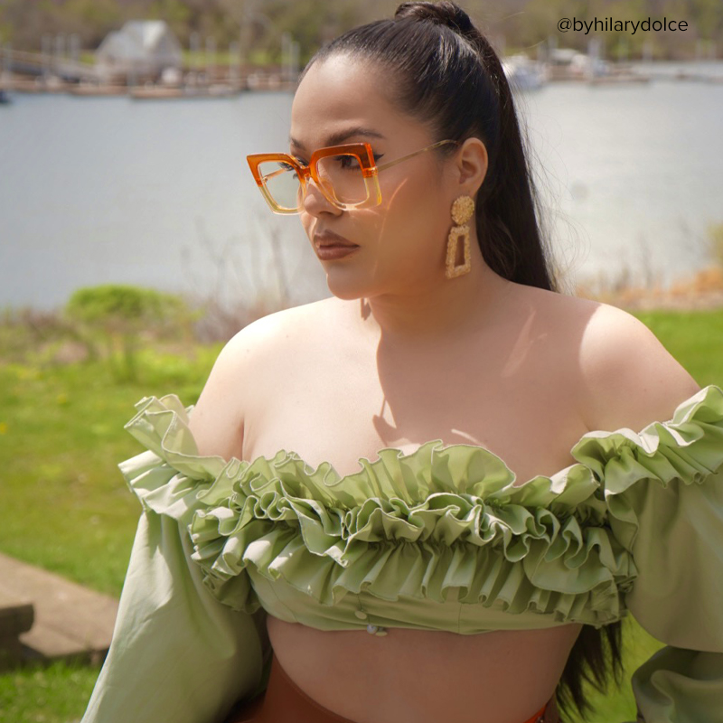 Qatar Square Orange Eyeglasses and Two-Tone Frames9