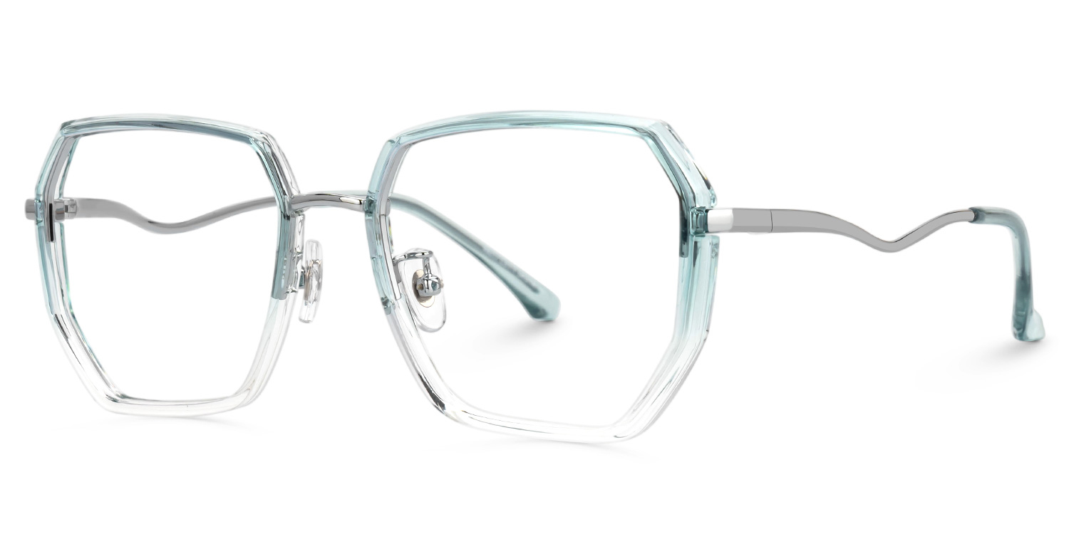 Javonia Geometric Blue Glasses1