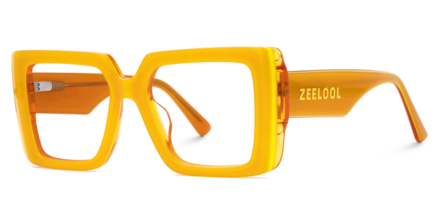 Parris Rectangle Yellow Glasses1