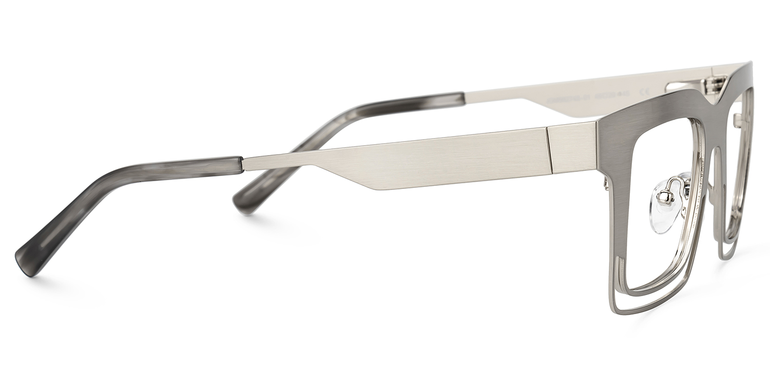 Evan Rectangle Silver Glasses3