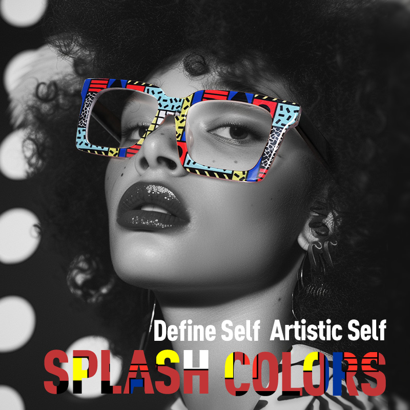 Kevin Multicolor Memphis Glasses with Square Frame4