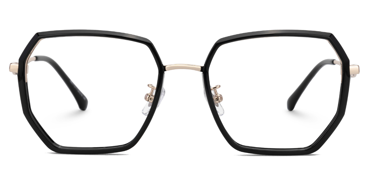 Javonia Black Geometric Frame Glasses Online | Zeelool Optical0