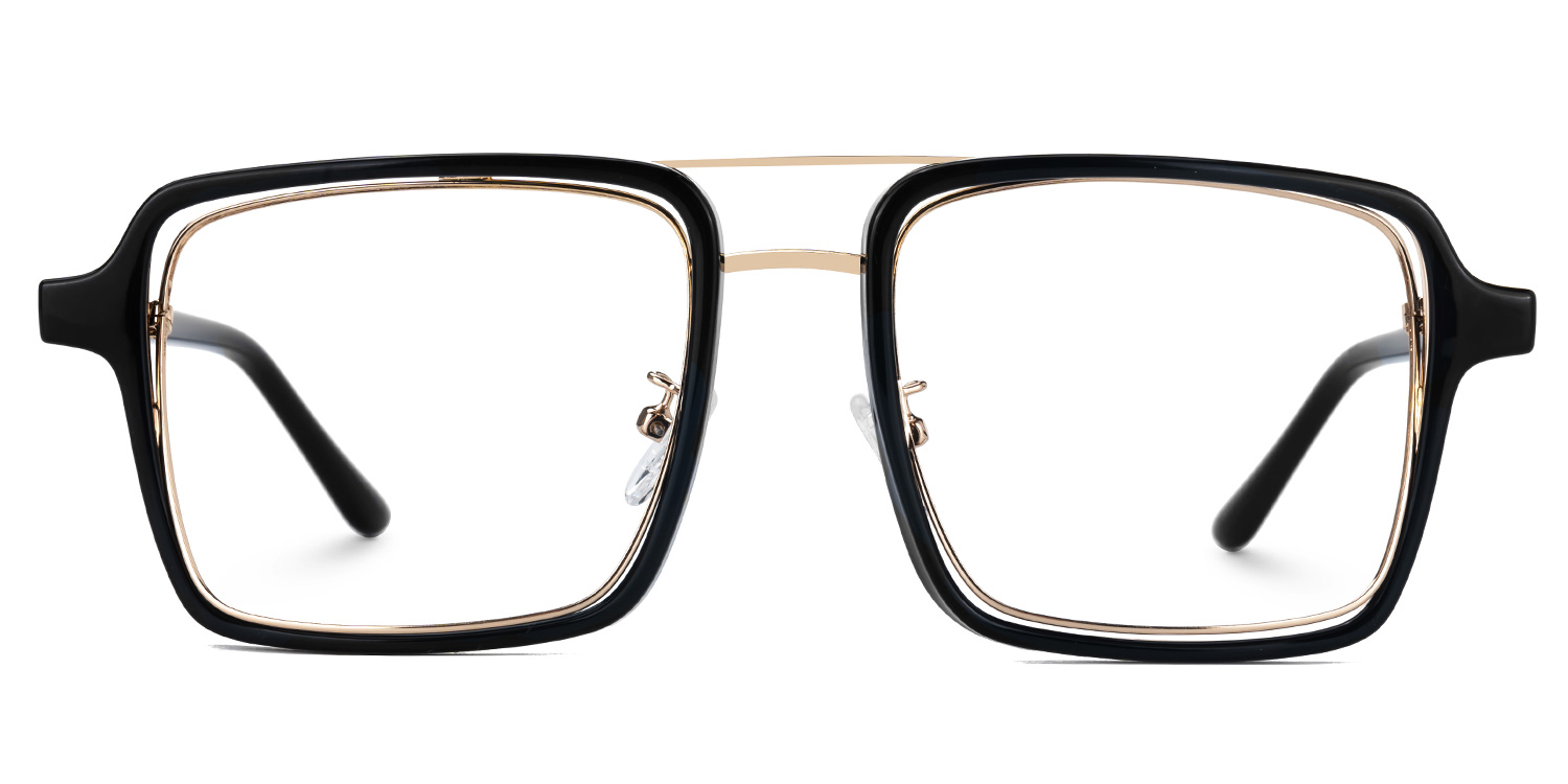 Nellie Aviator Black-Gold Eyeglasses & Frame Glasses0