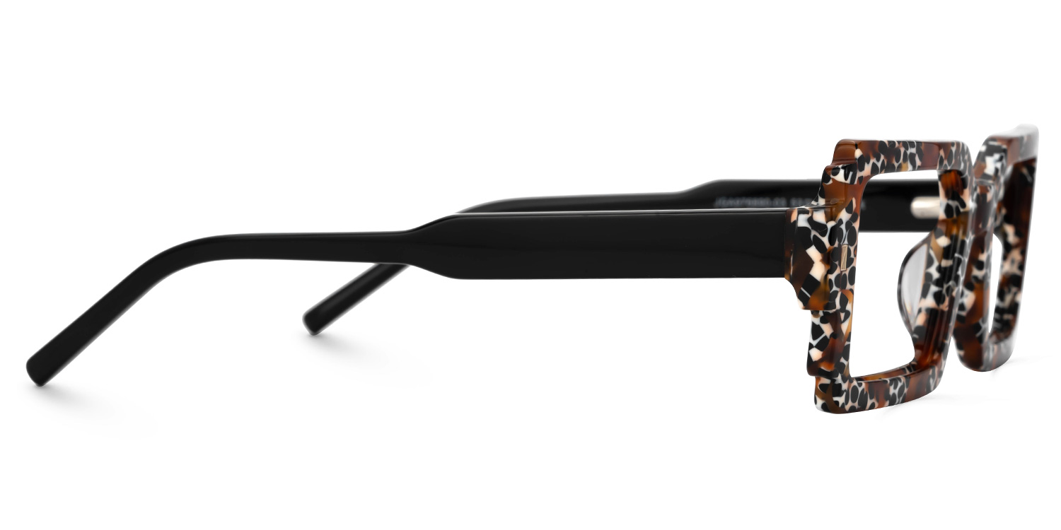 Rectangle Frederick Brown Leopard Print Eye Glasses2