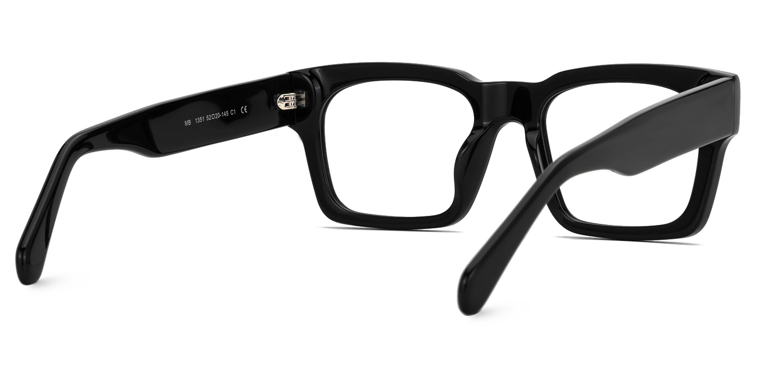 Rectangle Herman Black Frames Designer Glasses3