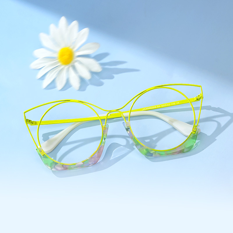 ZEELOOL Barbara Cateye Lime-Green Glasses