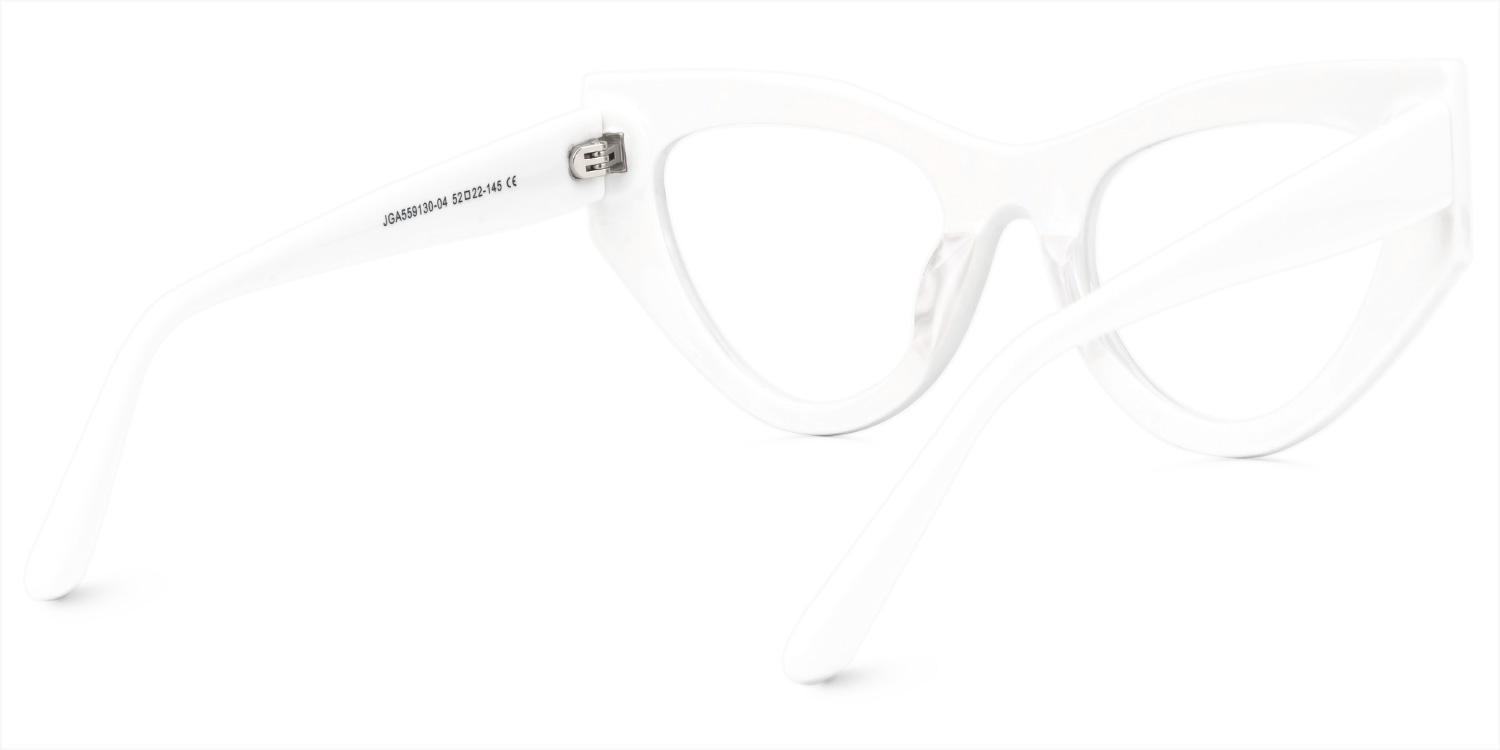 Jallow Cateye White Glasses3